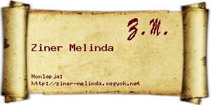 Ziner Melinda névjegykártya